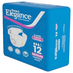 Elegance Adult Diapers Medium 12 Diapers -20% Off