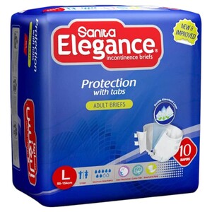 Elegance Adult Briefs Large 10 Pieces -20% Off