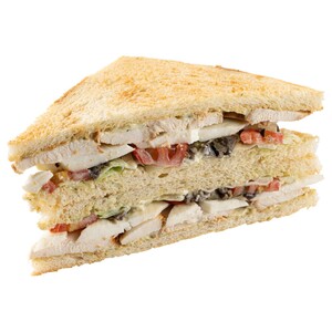 Naked Halloumi And Chicken Club Sandwich