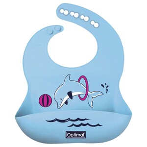 Optimal Silicone Baby Bib Blue 4+