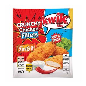 Kwik Bite Frozen Chicken Zinger Crunchy Hot & Spicy 500G