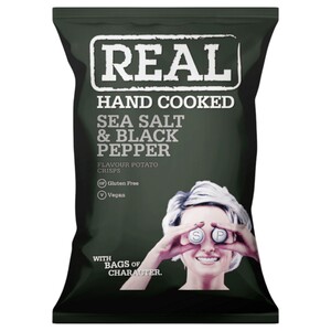 Real Hand Cooked Potato Crisps Salt & Black Pepper 150G