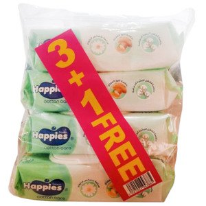 Happies Baby Wipes 56 Pieces 3+1 Free