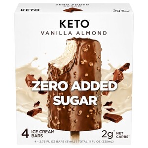 Keto Ice Cream Bar Vanilla Crunch 4 Bars 325Ml