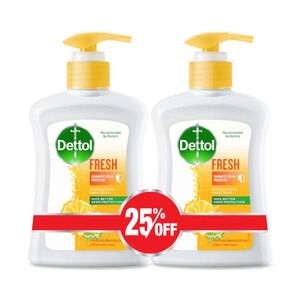 Dettol Fresh Liquid Handwash Pump Citrus & Orange Blossom Scent 200 Ml 2 Pcs