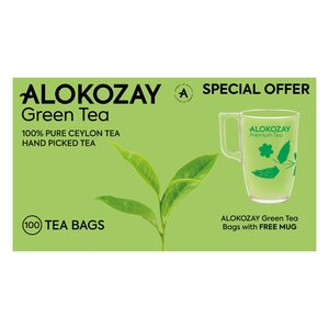 Alokozay Green Tea Bags 100 Pcs + Gift