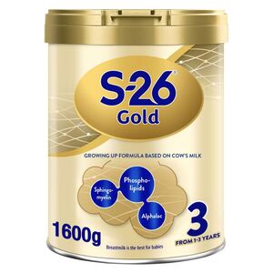 S-26 Gold 3 Stage 3, 1-3 Years Milk Powder Tin For Toddlers, 1.6 Kg