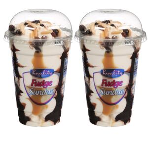 Kwality Fudge Sundae Cup Ice Cream 220 Ml 2 Pcs