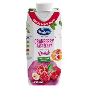 Ocean Spray Juice Cranberry Raspberry No Sugar Added 250Ml