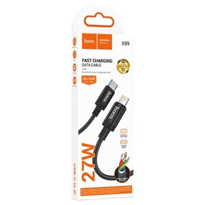 Hoco Fast Charging Data Cable Usb To Lightning 2M Black X89