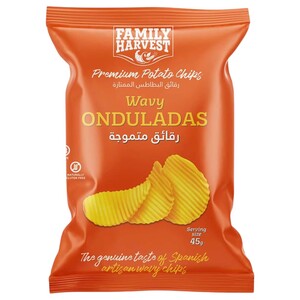 Family Harvest Potato Chips Wavy Onduladas 45G