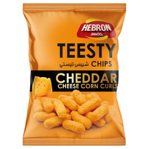 Hebron Teesty Chips Corn Curls Cheddar Cheese 90G