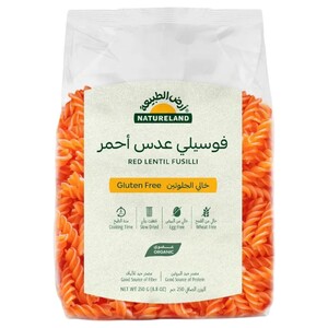 Natureland Red Lentil Fusilli Pasta Gluten Free 250G