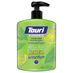 Touri Elegance Liquid Wash For Hands & Body Green Tea Lemon 500Ml