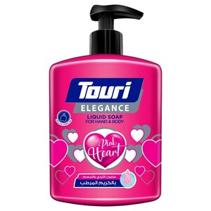 Touri Elegance Liquid Wash For Hands & Body Pink Heart 500Ml