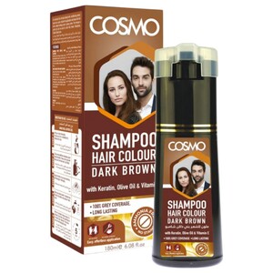 Cosmo Hair Colour Shampoo Dark Brown 180Ml