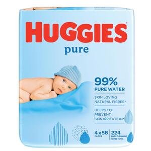 Huggies Baby Wipes Pure 4X56's