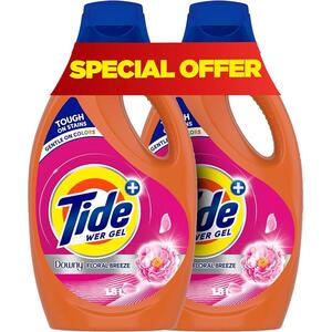 Tide Detergent Liquid Touch Of Downy 2X1.8Lt