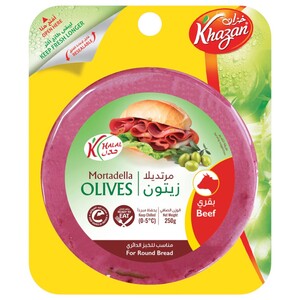 Khazan Beef Mortadella Slices With Olives 250G