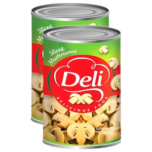 Deli Mushrooms Sliced 400G X2