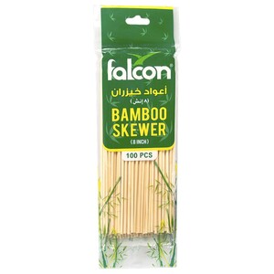 Falcon Bamboo Skewers 8" 100 Pieces