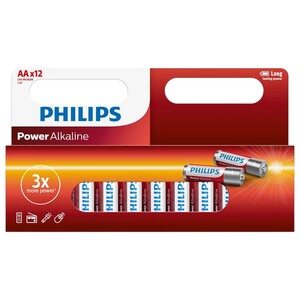 Philips Power Alkaline Aa Battery 1.5V 12 Pieces Lr6p12b/97