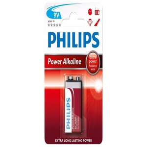 Philips Power Alkaline Battery 9V 6Lr61p1b/97