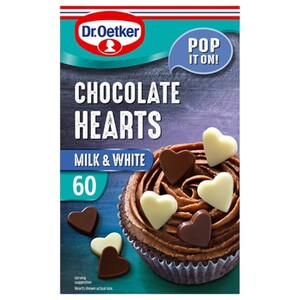 Dr Oetker Chocolate Hearts Milk & White 40G