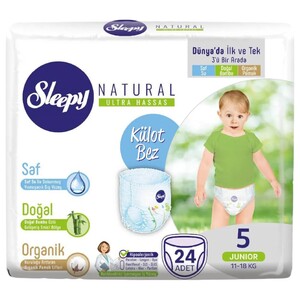 Sleepy Natural Baby Pants Size 5 Junior 24 Pieces