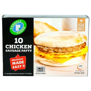Freshly Foods Frozen Chicken Sausage Patty 10 Pieces 500G