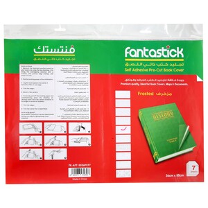 Fantastick Self Adhesive Pre-Cut Book Cover Frosted 50 X 36Cm 7 Sheets