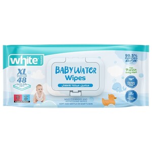 White Baby Water Wipes 48 Pieces