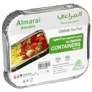 Al Marai Al Arabia Aluminum Containers With Lid 8342 10 Pieces