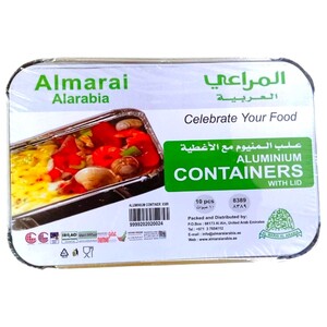 Al Marai Al Arabia Aluminum Containers With Lid 8389 10 Pieces