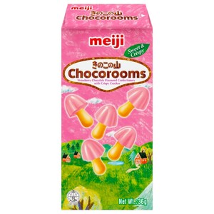 Meiji Chocorooms Strawberry Chocolate With Crispy Cracker 36G