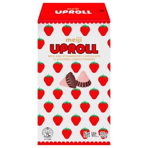 Meiji Uproll Milk And Chocolate Strawberry 35G