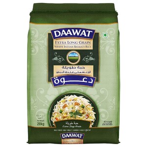 Daawat White Indian Basmati Rice Extra Long Grain 20Kg