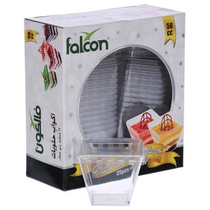 Falcon Mini Dessert Square Cup Crystal 25 Pieces