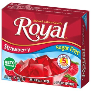 Royal Gelatin Strawberry Sugar Free 9G