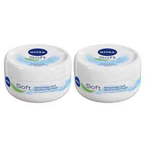 Nivea Moisturising Cream Soft Refreshing For Face Body Hands Jar 200 Ml Pack Of 2