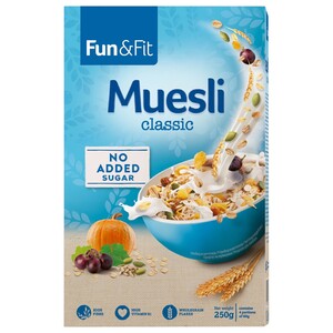 Fun & Fit Muesli Classic No Added Sugar 250G