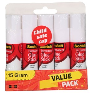 Scotch Permanent Glue Stick 15G X5