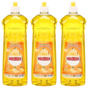 Our Choice Dishwashing Liquid Lemon 1L X3