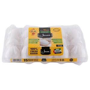 Jenan Fresh Egg Medium White 15 Pieces