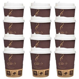 Falcon Ripple Cups With Lid 12Oz 12 Pieces