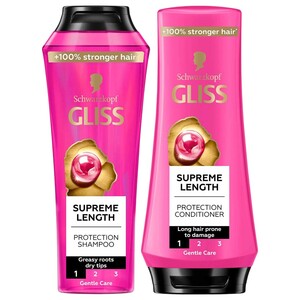 Gliss Protection Shampoo Supreme Length 400Ml + Conditioner 360Ml