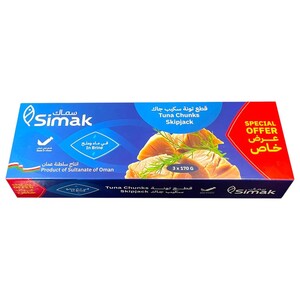 Simak Tuna Chunks Skipjack In Brine 170G X3