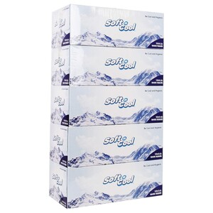 Soft N Cool White Tissue 2Ply 100 Sheets X5