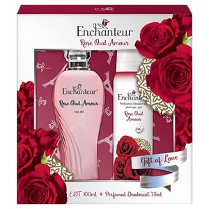 Enchanteur Eau De Toilette Rose Oud Amour 100Ml + Deodorant Spray 75Ml