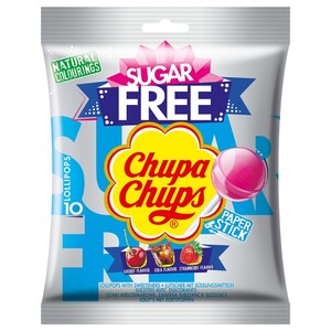 Chupa Chups Lollipop Sugar Free Assorted 10 Pieces 110G